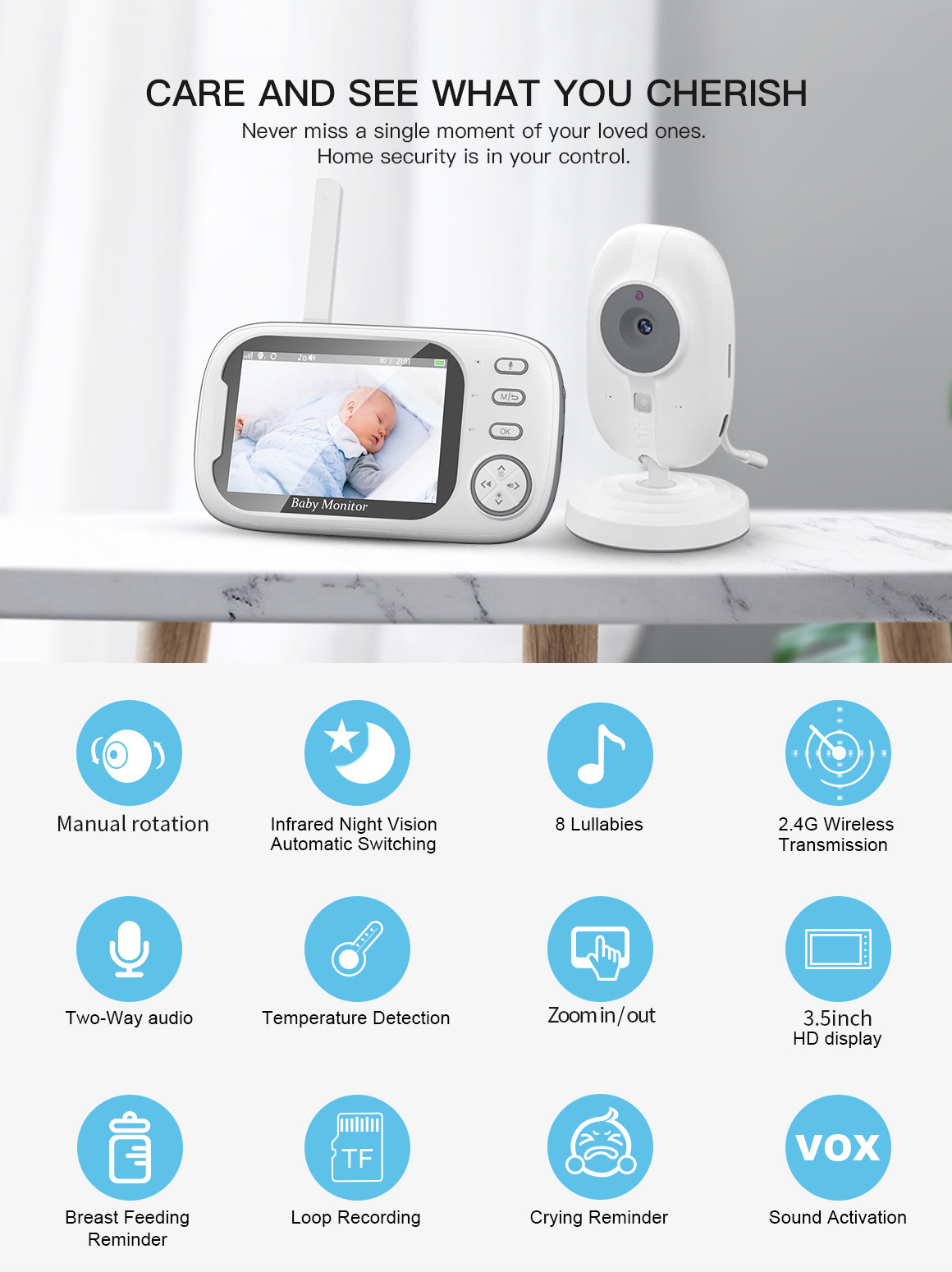 Monitor per Bambini HTMCK 3.5  - Baby Products Video recensione e prezzo